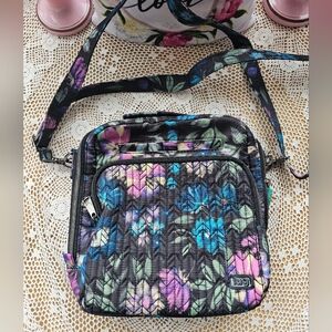 LUG Ranger Crossbody Shoulder Bag Bloom Black Floral Quilted